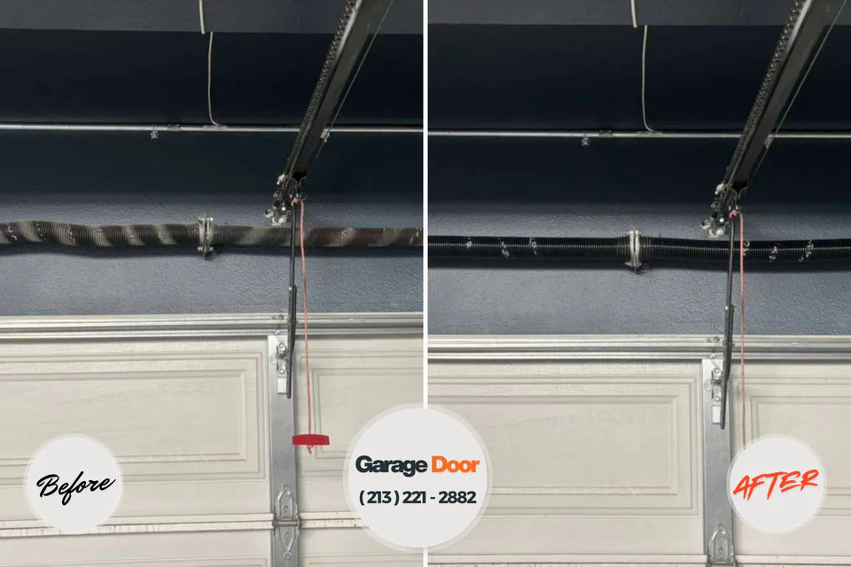 Before and after: garage door repair Blairsville, PA
